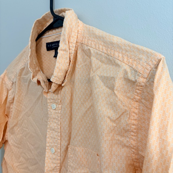 Aeropostale Men's Light Orange Casual Shirt Medium - Picture 3 of 7